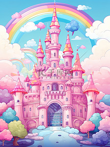 可爱粉色少女城堡14