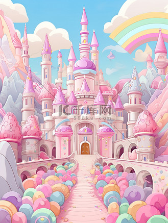可爱粉色少女城堡9