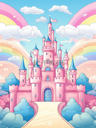少女城堡图片素材_可爱粉色少女城堡18