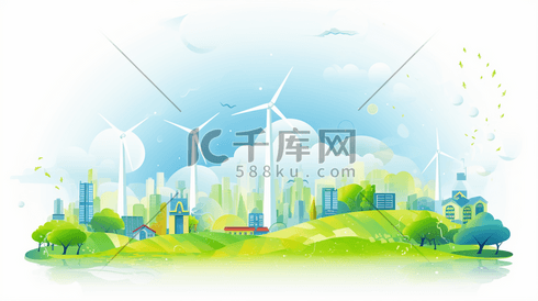 扁平化环保新能源插画12