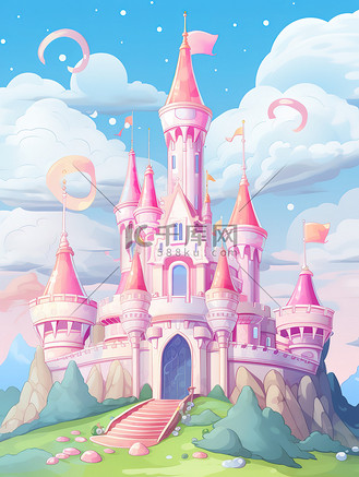 可爱粉色少女城堡1