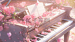 玫瑰花海中的钢琴2