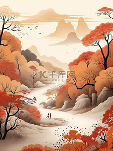 秋天象征山水树木河流远山19