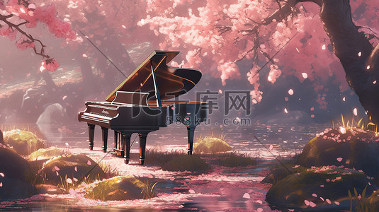 玫瑰花海中的钢琴7