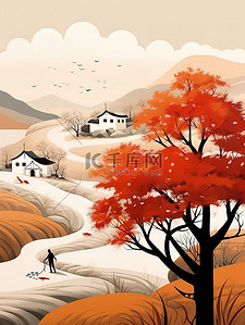 秋天象征山水树木河流远山16