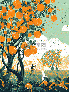乡村秋季丰收橘子树8