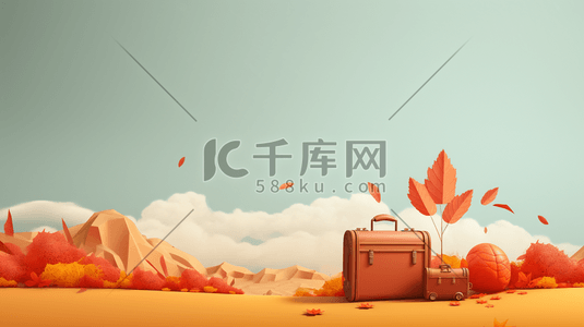 橙色秋季旅游插画4