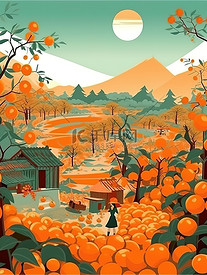 乡村秋季丰收橘子树20