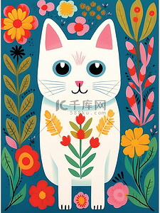 书绘书插画图片_儿童故事书风格可爱白猫插图20