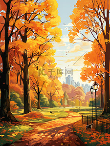秋天城市里美丽的公园13