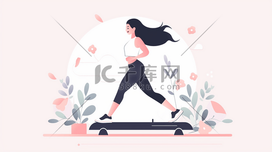 跑步矢量插画图片_扁平化运动锻炼健身插画11