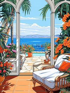 地中海风格舒适的客厅10