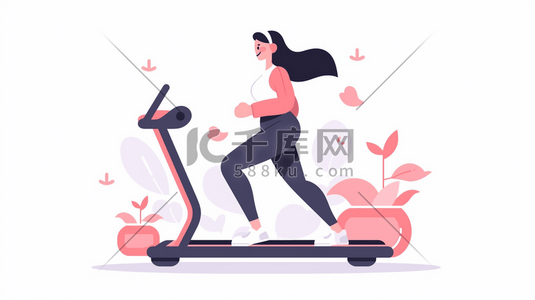 扁平化健身插画图片_扁平化运动锻炼健身插画15