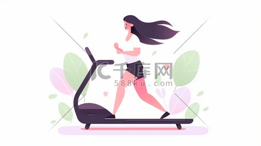 扁平化运动锻炼健身插画1