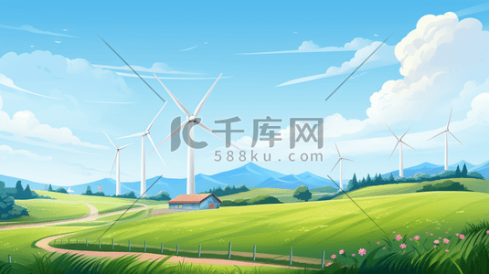 绿色科技新能源插画图片_彩色扁平化环保新能源插画4