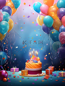 五彩纸屑插画图片_庆祝生日活力快乐气氛18