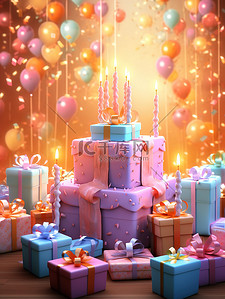 生日庆典蛋糕气球礼物5
