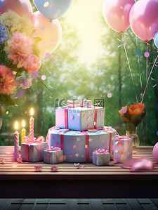生日庆典蛋糕气球礼物8
