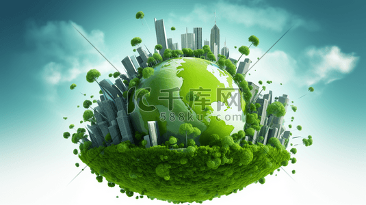 能源绿色地球插画图片_绿色地球环保日插画9