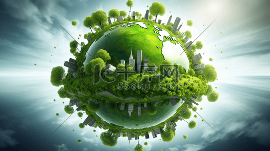 绿色地球环保日插画15