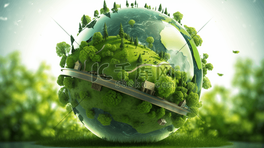 能源绿色地球插画图片_绿色地球环保日插画11