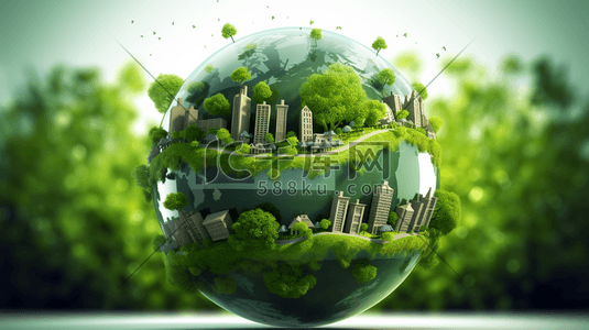 绿色地球环保日插画12