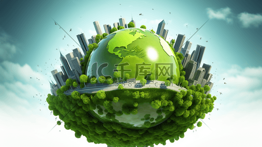 绿色地球环保日插画8