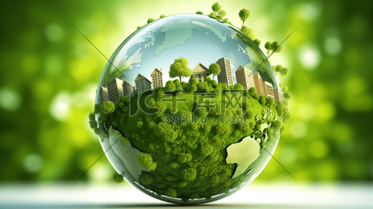 绿色地球环保日插画7