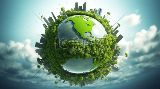 绿色地球环保日插画17