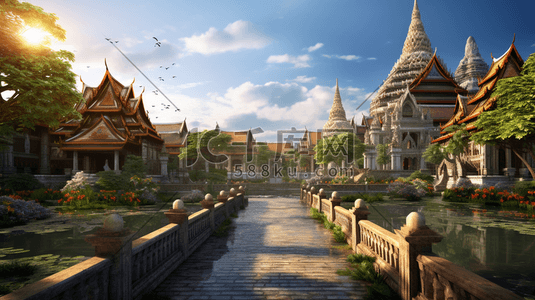 泰国旅游景点风景插画2
