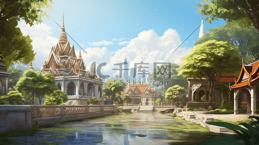 泰国旅游景点风景插画26