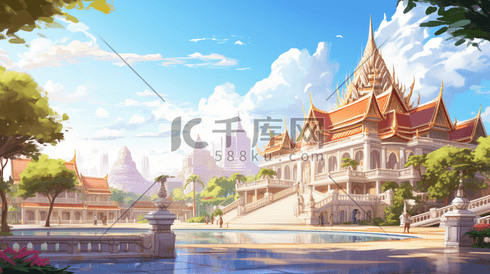 泰国旅游景点风景插画27