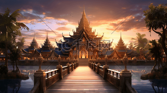 泰国旅游景点风景插画5