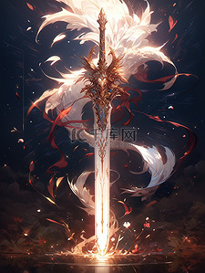神仙光环插画图片_仙界的巨剑闪闪发光的仙剑7