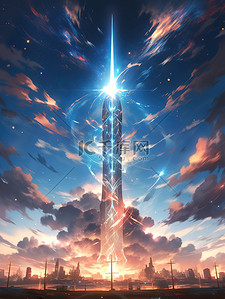 剑插画图片_仙界的巨剑闪闪发光的仙剑2