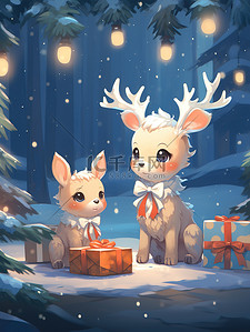 圣诞树下快乐麋鹿宝宝3