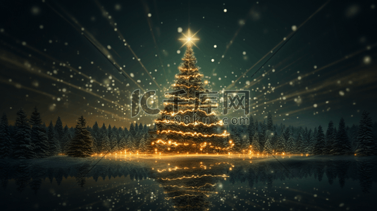 圣诞节嘉年华背景插画图片_圣诞节圣诞树唯美创意背景8