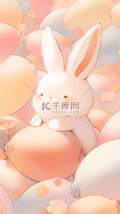 数字骰子插画图片_可爱手帐风温馨治愈小兔子漫画3d插画