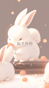 数字骰子插画图片_可爱手帐风梦幻治愈小兔子漫画3d插画