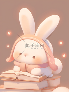 可爱手帐风治愈温馨小兔子漫画3d插画