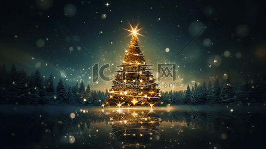 圣诞节圣诞树唯美创意背景7