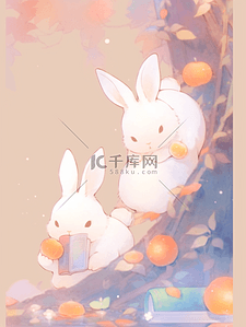 梦幻小兔插画图片_可爱手帐风梦幻治愈小兔子漫画3d插画