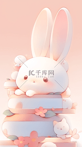梦幻小兔插画图片_可爱手帐风梦幻治愈小兔子漫画3d插画
