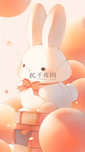 可爱手帐风温馨治愈小兔子漫画3d插画