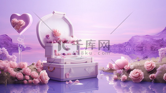 中国风电商插画图片_紫色电商促销海报10