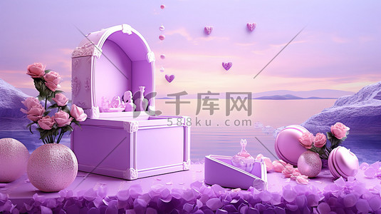 电商紫色插画图片_紫色电商促销海报4