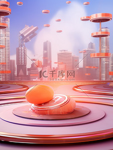 橙色促销插画图片_电商促销双11活动城市海报11
