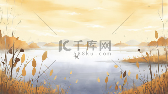 秋天的湖边小草飞鸟20