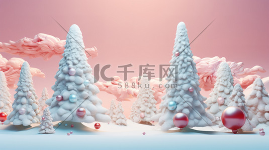 浅粉色节日圣诞树15