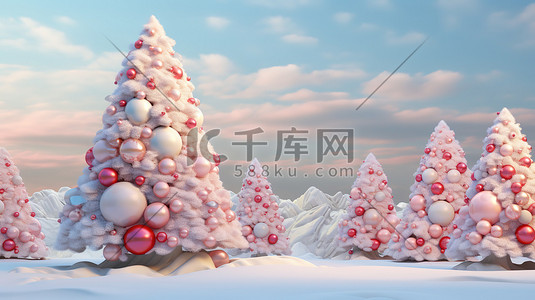浅粉色节日圣诞树16